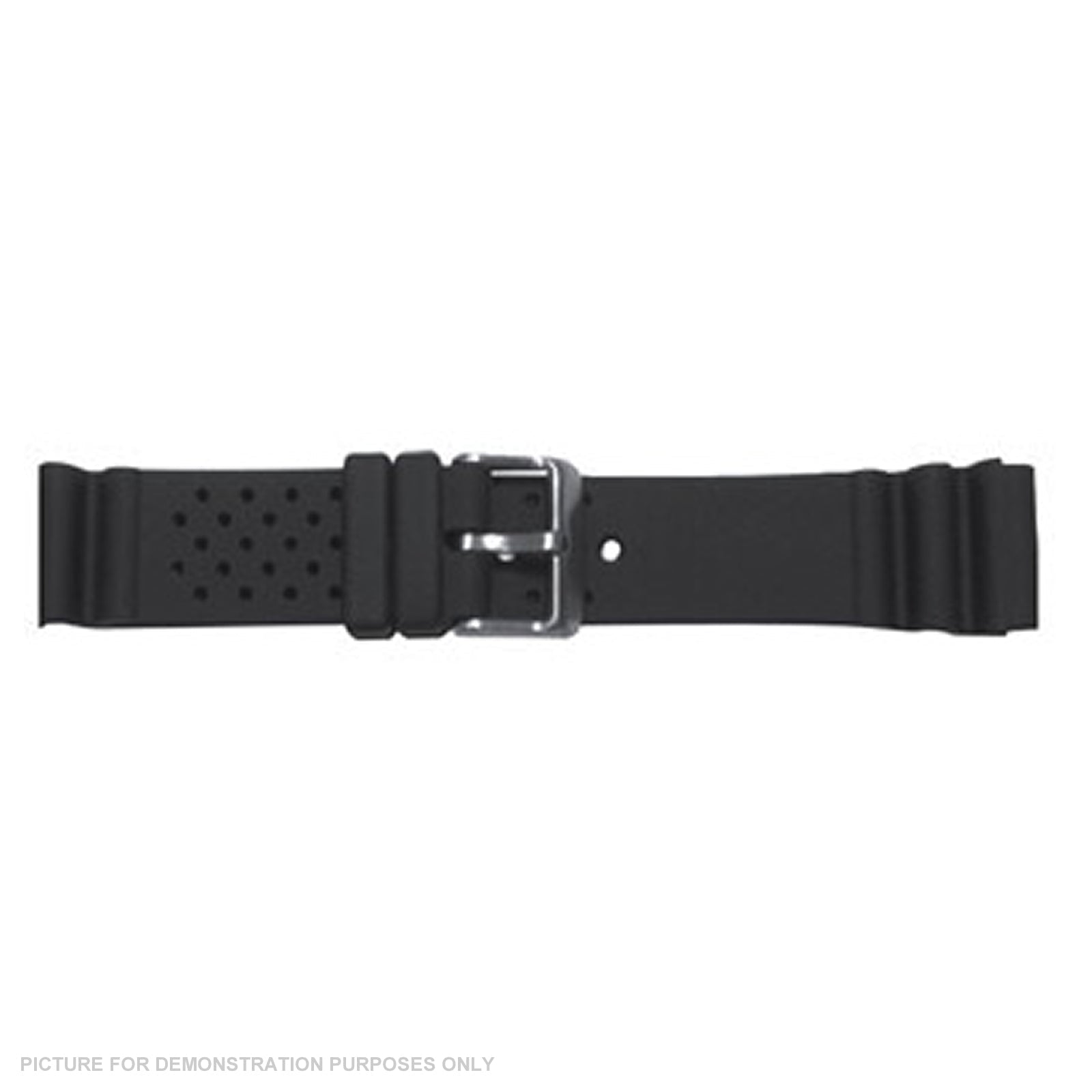 18mm Rubber Ribbed End Watch Strap - Black